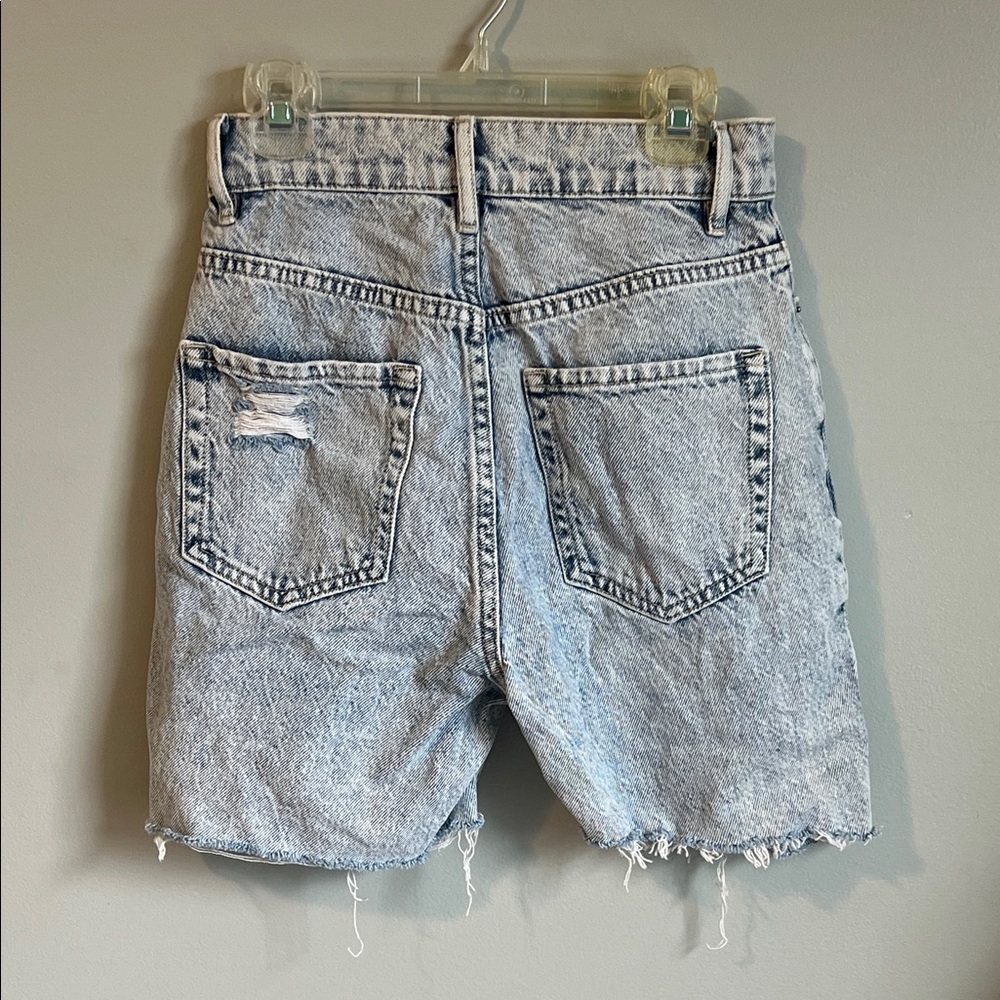 PacSun High Rise Straight Distressed Jean Shorts - Picture 2 of 5